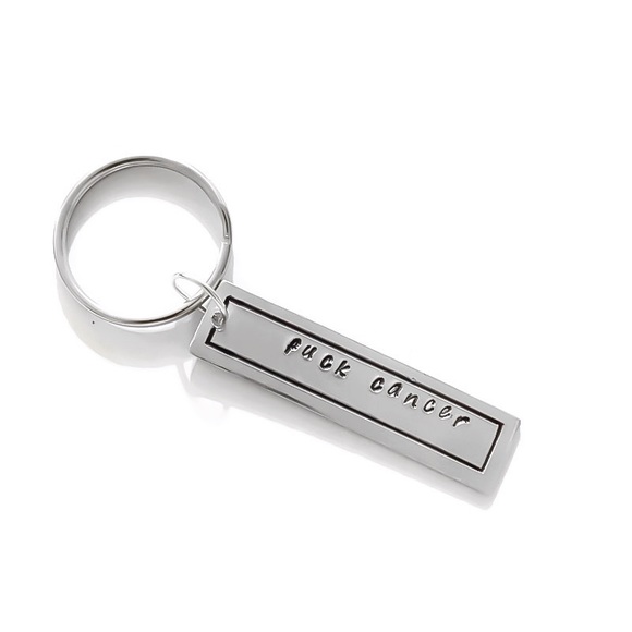 “F*** Cancer” Hand Stamped Keychain - Gift for Strength, Encouragement & Support - Picture 4 of 8